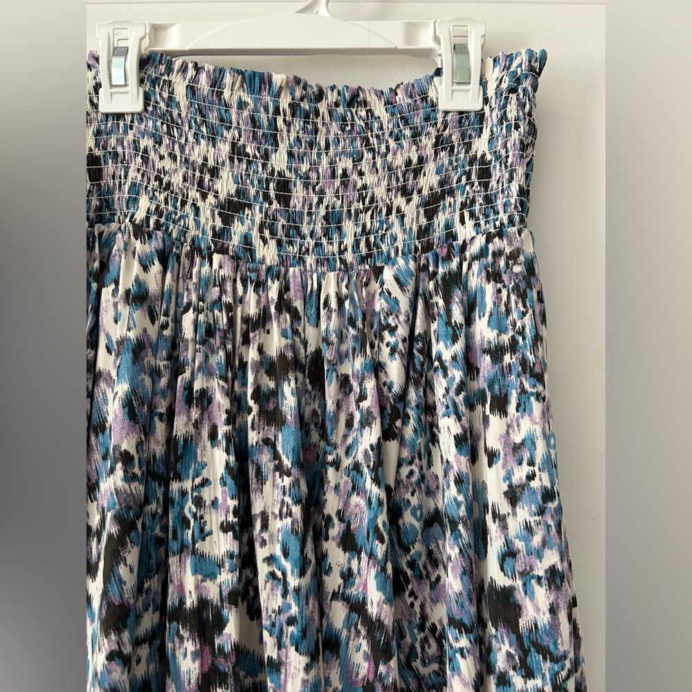 Anthropologie Blue and White High Low Asymmetrical Skirt - Picture 5 of 6